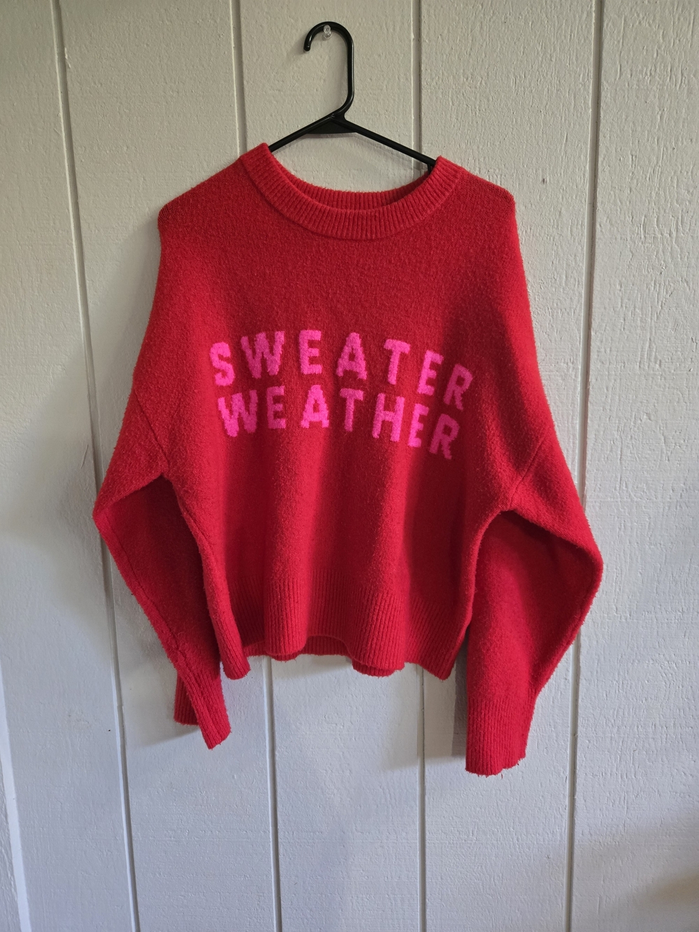 Sweater Weather Red Crewneck Sweater